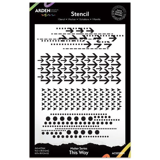 Arden Creative Studio Maker Series This Way  6in x 8in Stencil