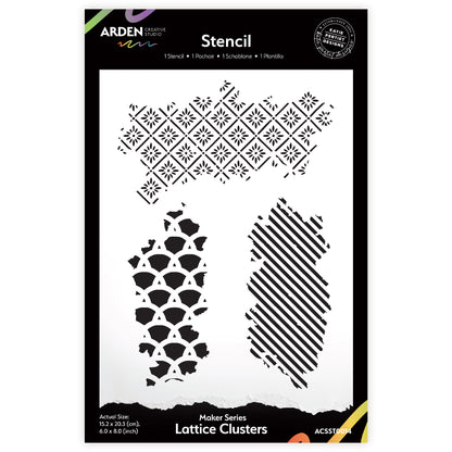 Arden Creative Studio Maker Series Lattice Clusters 6in x 8in Stencil
