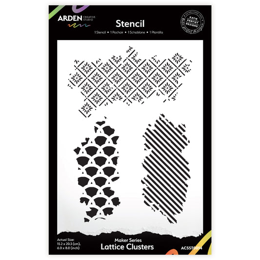 Arden Creative Studio Maker Series Lattice Clusters 6in x 8in Stencil