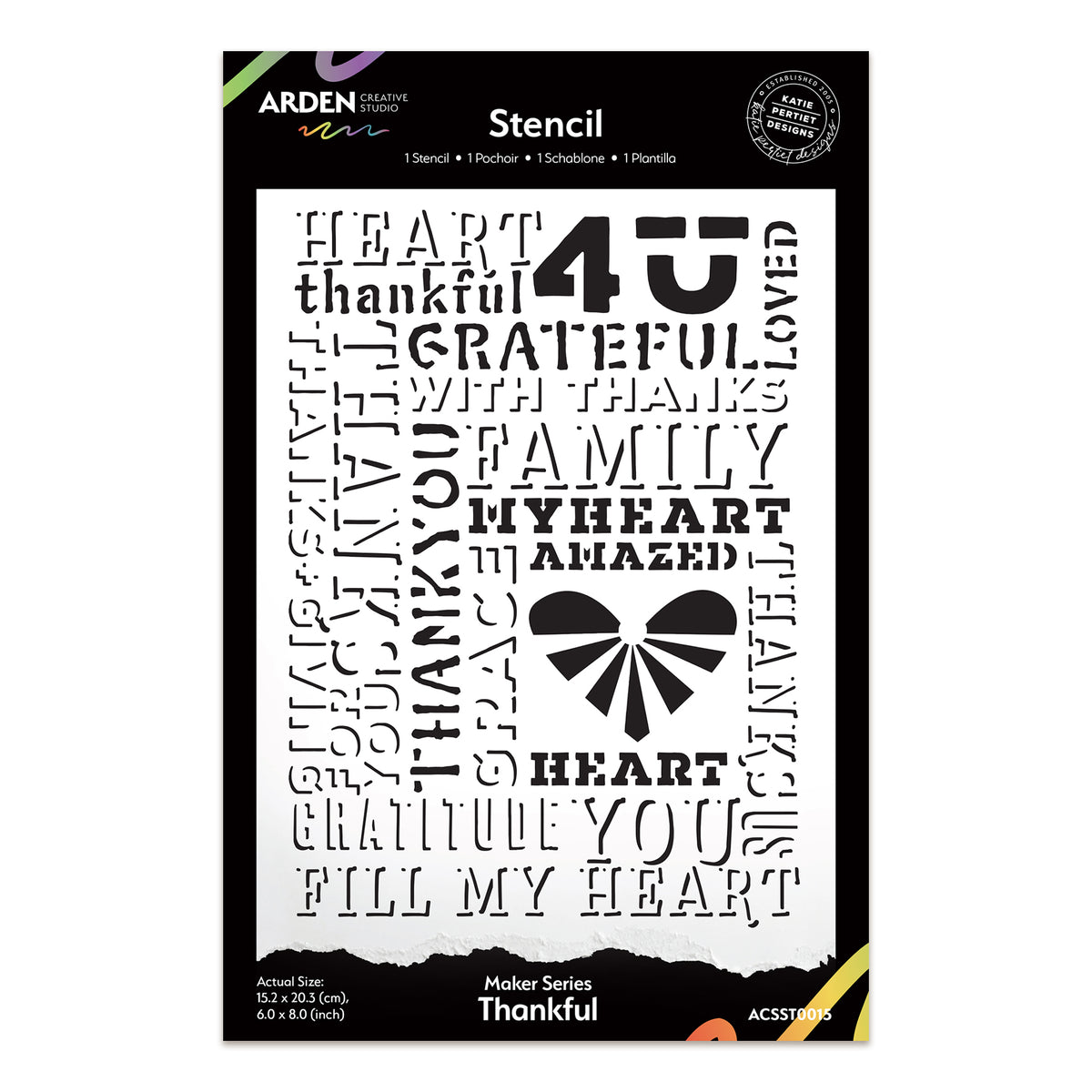 Arden Creative Studio Maker Series Thankful 6in x 8in Stencil