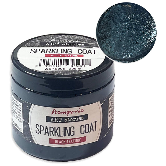 Stamperia Art Stories Texture Paste 200ml Sparkling Coat Black