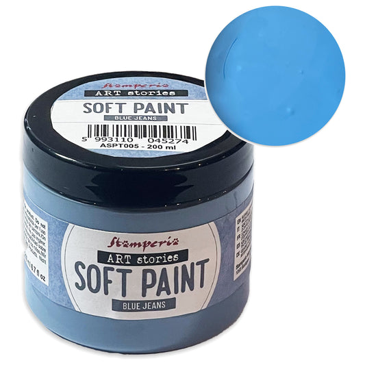 Stamperia Art Stories Soft Paint 200ml Blue Jeans