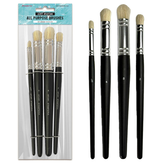 Art Stories Art Brushes Set 6"-8"-2"-2/0" (4pcs) (ASTL007)