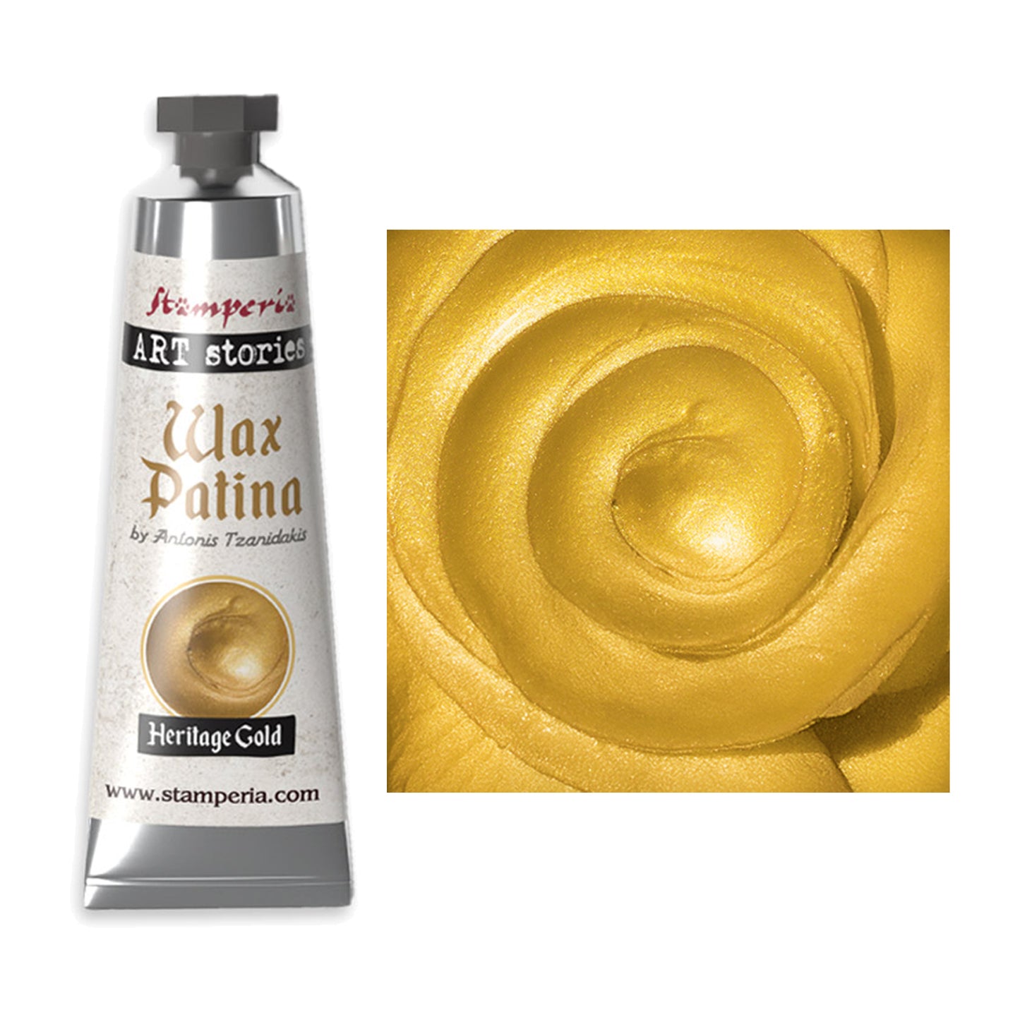 Stamperia Art Stories Wax Patina 40ml Heritage Gold