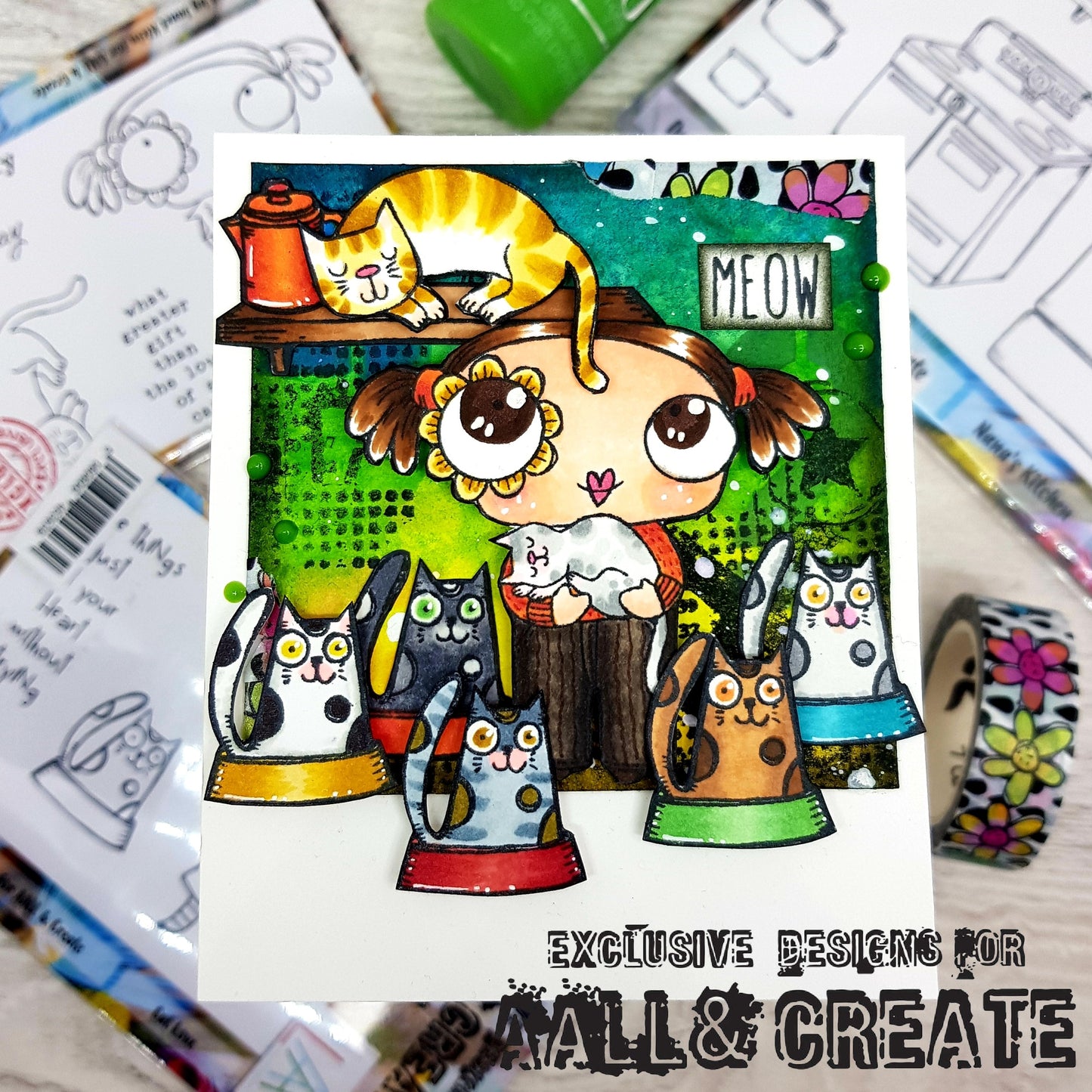 #256 - A7 Clear Stamp Set - Cat Love