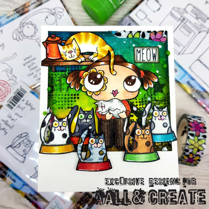 #256 - A7 Clear Stamp Set - Cat Love