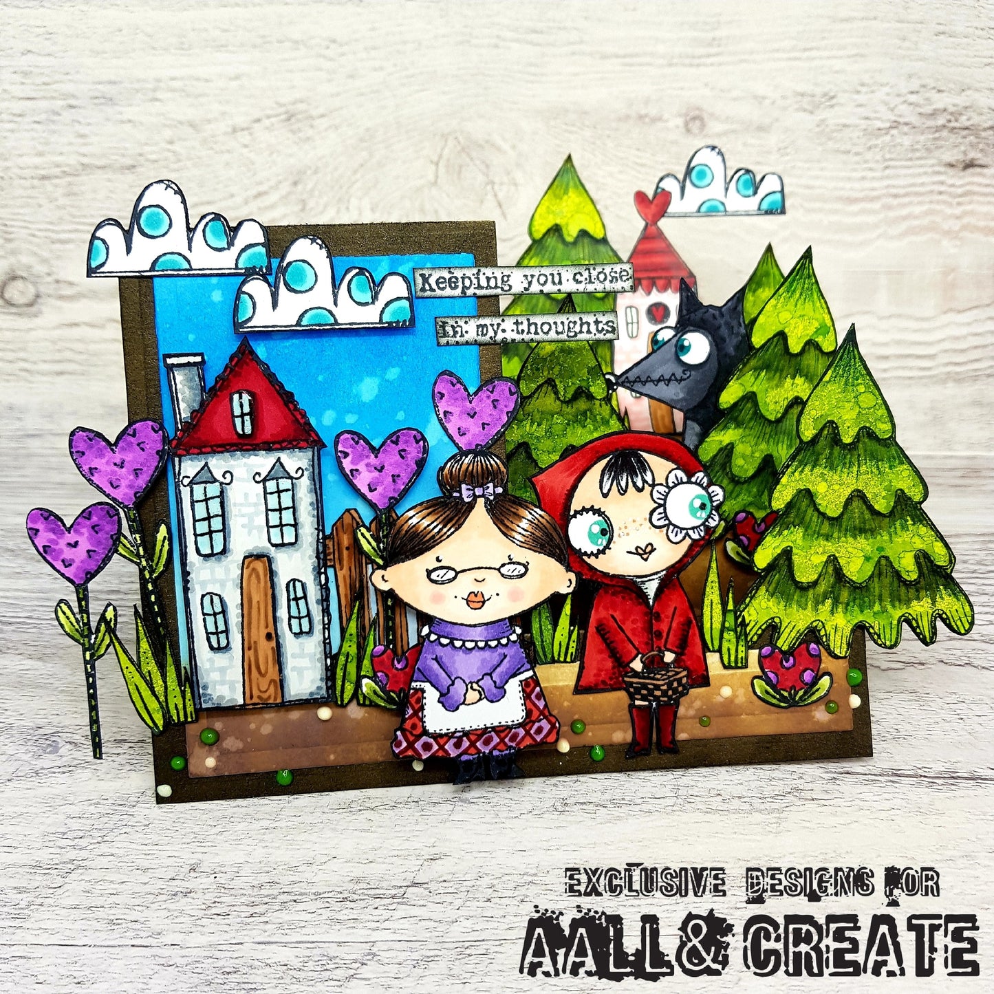 #639 - A7 Clear Stamp Set - Red & Wolf
