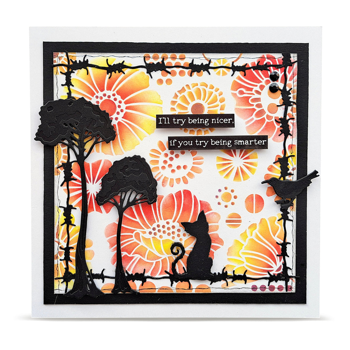 PC-277 - 6x6 (inch) Stencil - Coquelicots Jolis