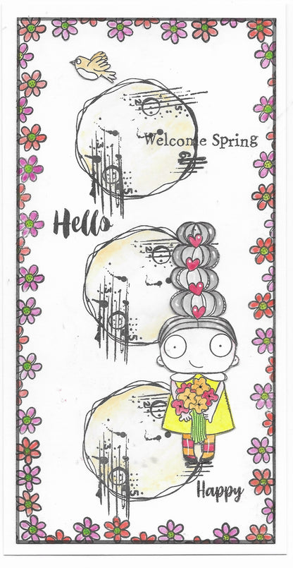 TP-677 - A7 Clear Stamp Set - Flower Eye