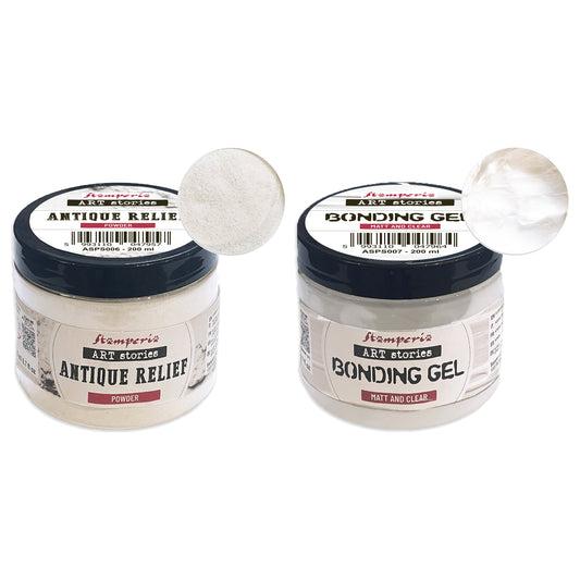 Stamperia Art Stories Texture Paste Bundle - Antique Relief Powder & Bonding Gel