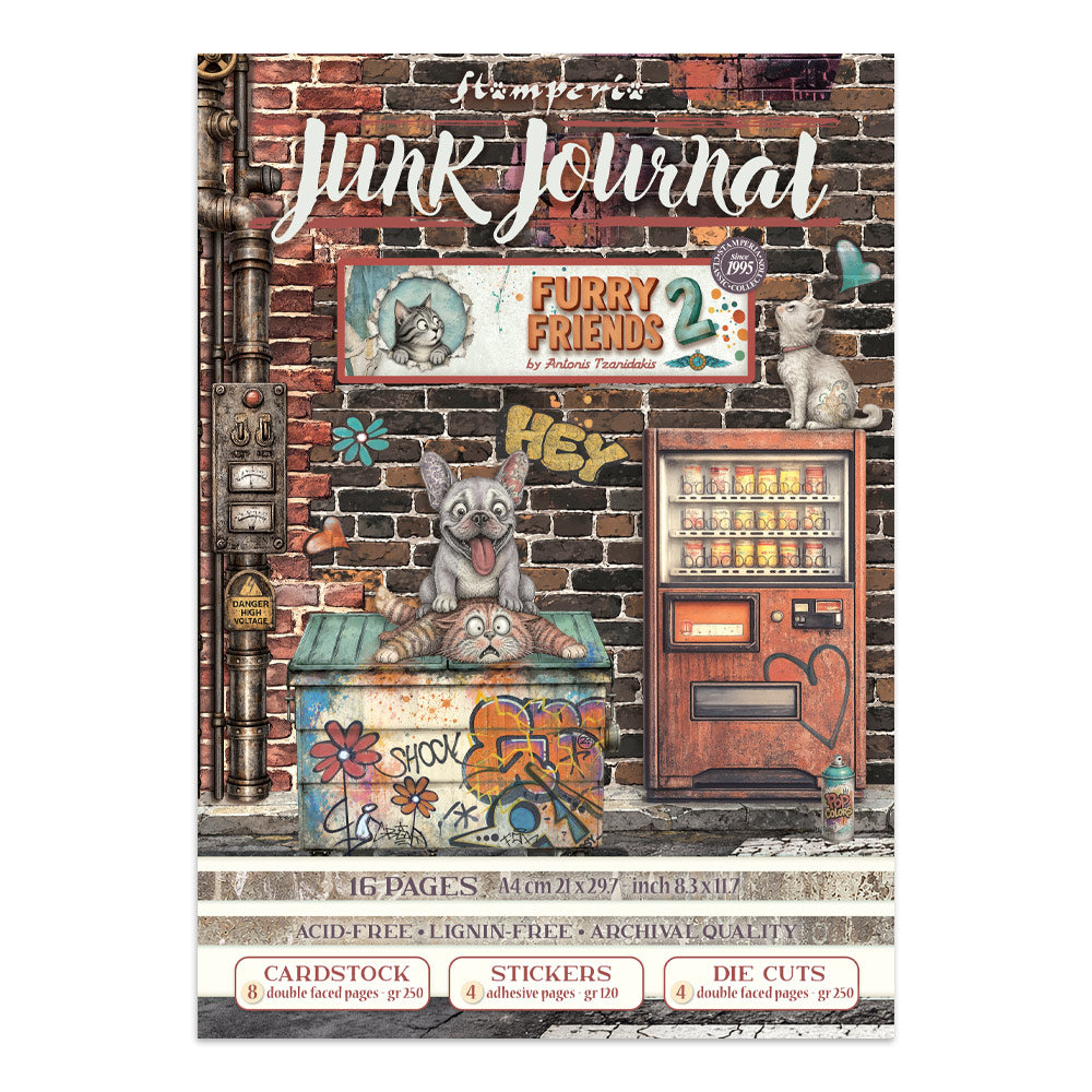 Stamperia Furry Friends 2 Art Journaling Selection Large by Vicky Papaioannou