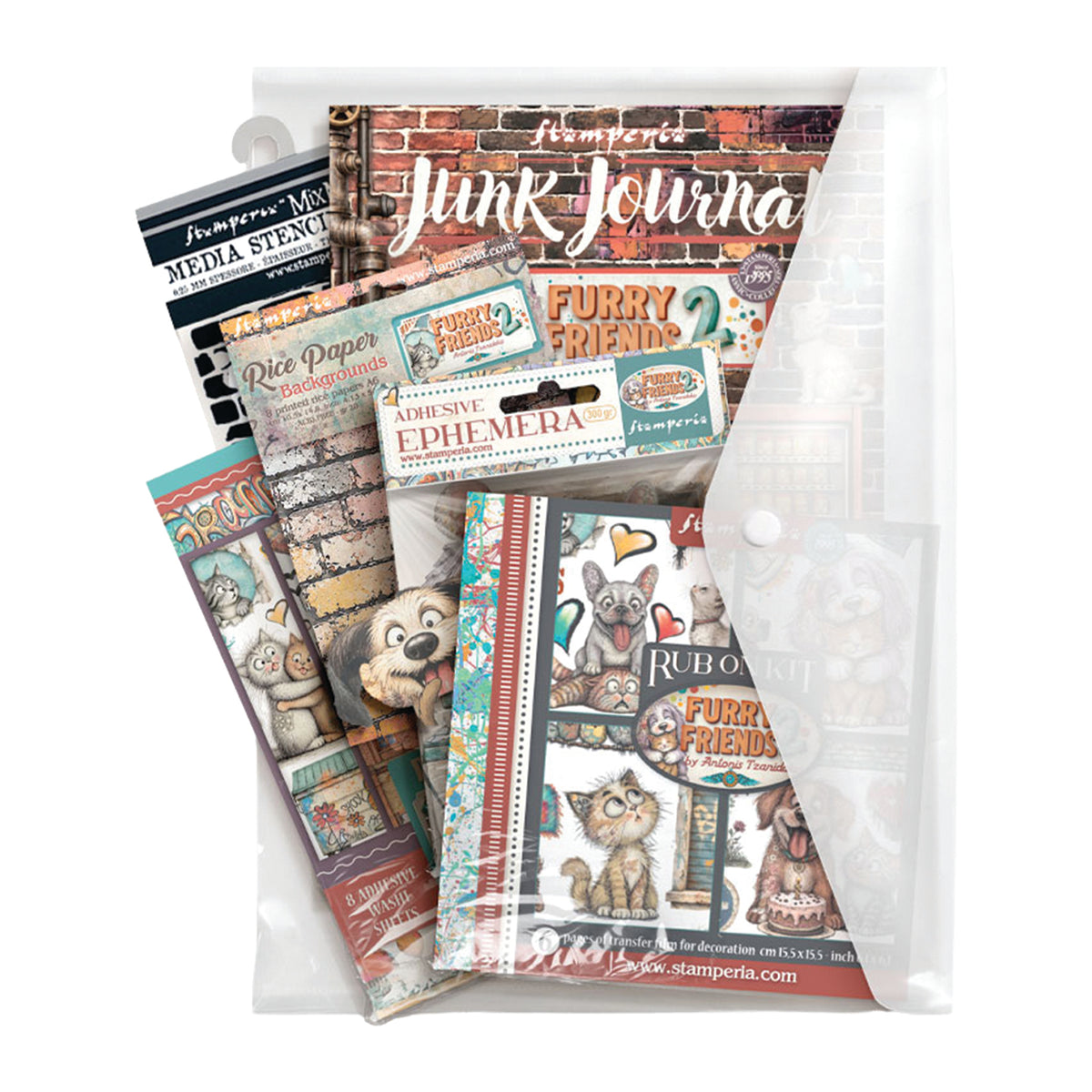 Stamperia Furry Friends 2 Art Journaling Selection Large by Vicky Papaioannou