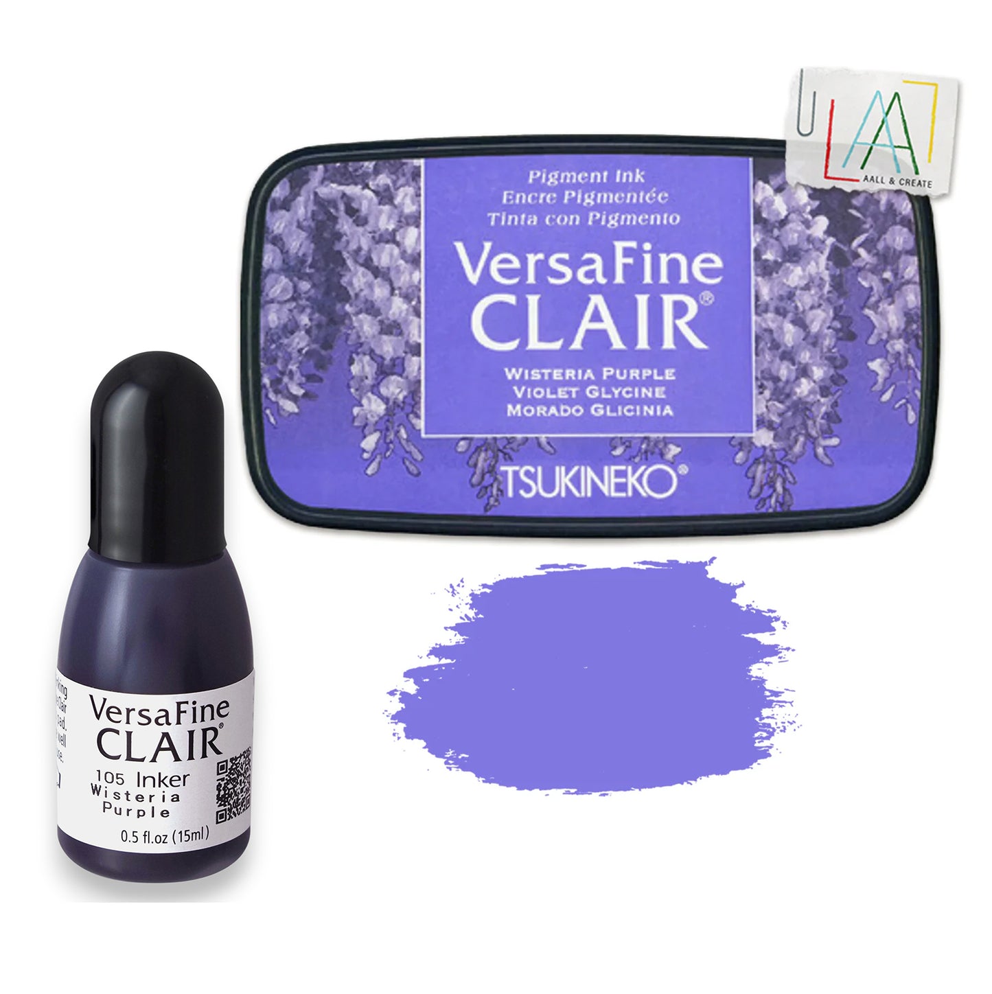 Tsukineko Versafine Clair Inkpad + Reinker Wisteria Purple