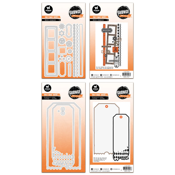 Studio Light Grunge Cutting Dies - Tag Shapes & Extra Elements – AALL ...