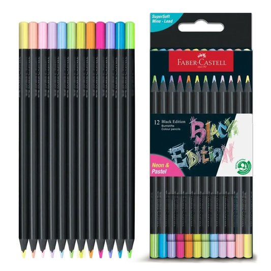 Faber Castell Black Edition Colour Pencils Neon & Pastel Box (12pcs)