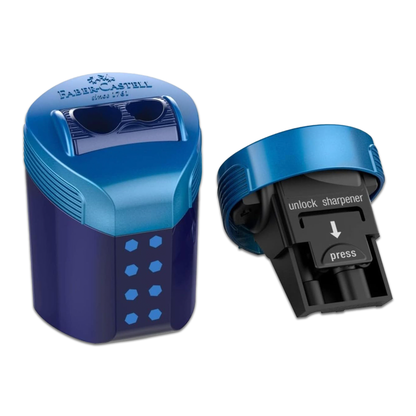 Faber Castell RollOn Sparkle Sharpener Double Hole Deep Blue