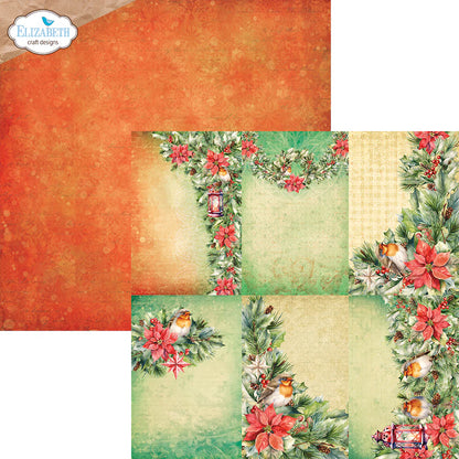 Elizabeth Craft Designs Festive Holly - 12x12 Inch Patterned Cardstock Paper