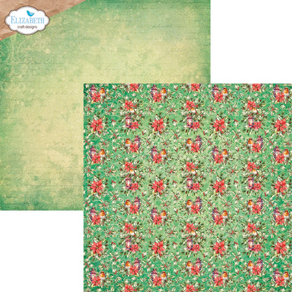 Elizabeth Craft Designs Festive Holly - 12x12 Inch Patterned Cardstock Paper