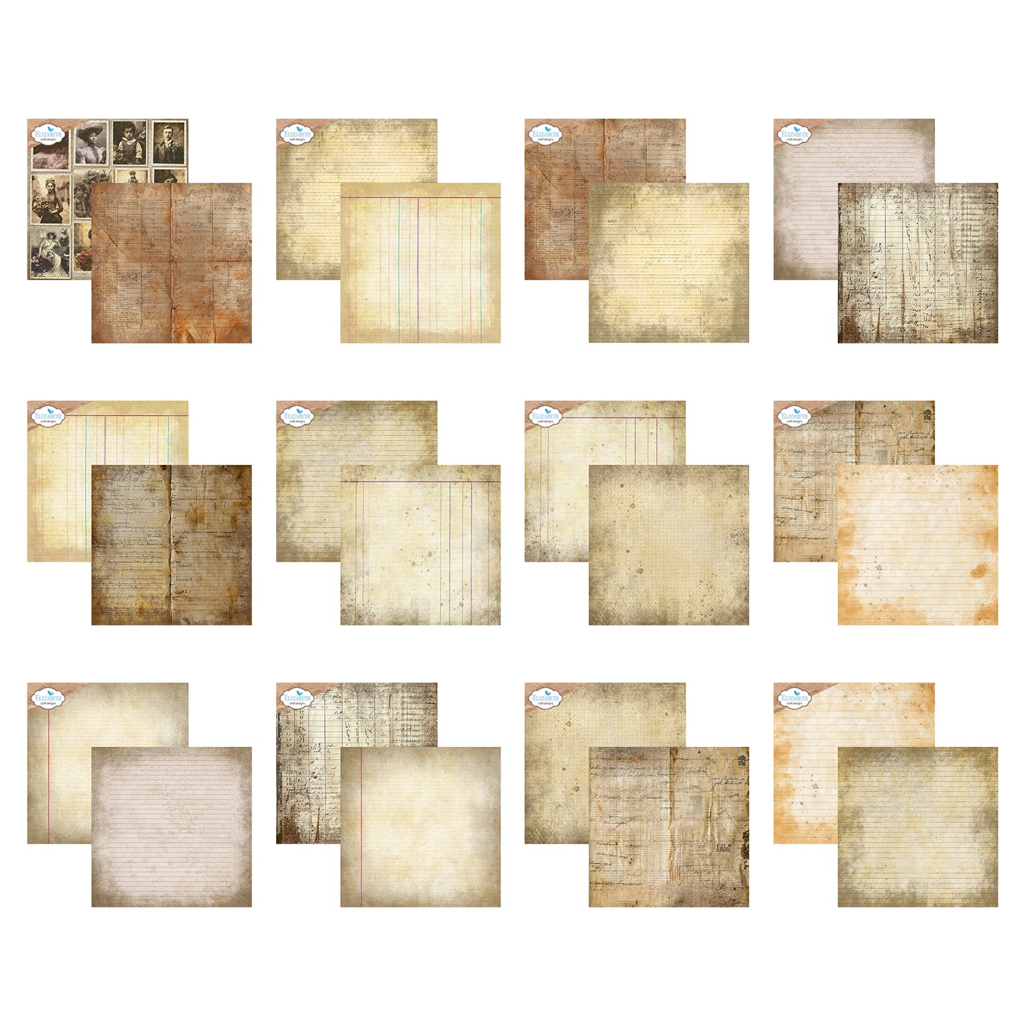 Elizabeth Craft Designs Golden Season - Cardstock Backgrounds Volume 3