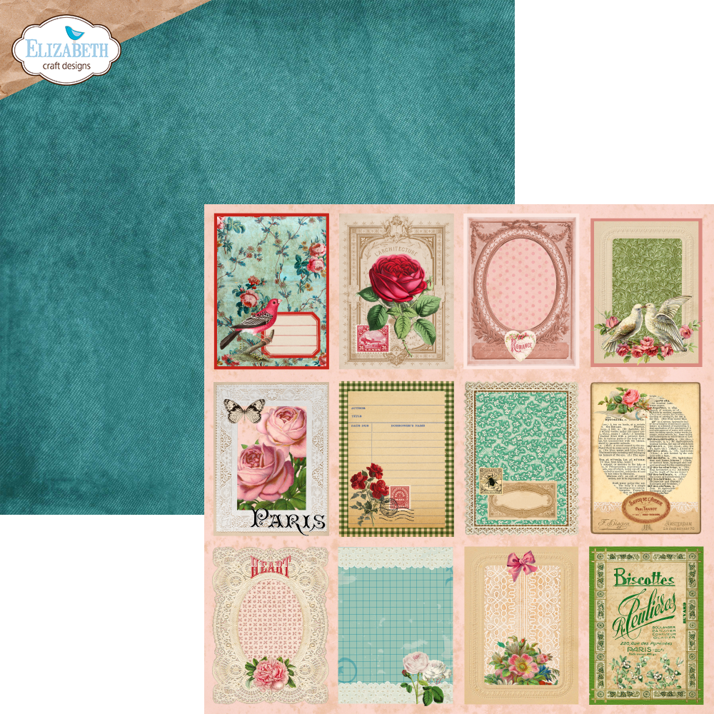 Elizabeth Craft Designs Romantic Revival - 12x12 Inch Patterned Cardstock Paper