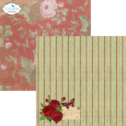 Elizabeth Craft Designs Romantic Revival - 12x12 Inch Patterned Cardstock Paper