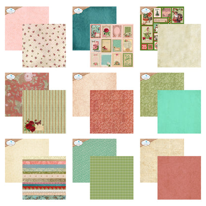 Elizabeth Craft Designs Romantic Revival - 12x12 Inch Patterned Cardstock Paper