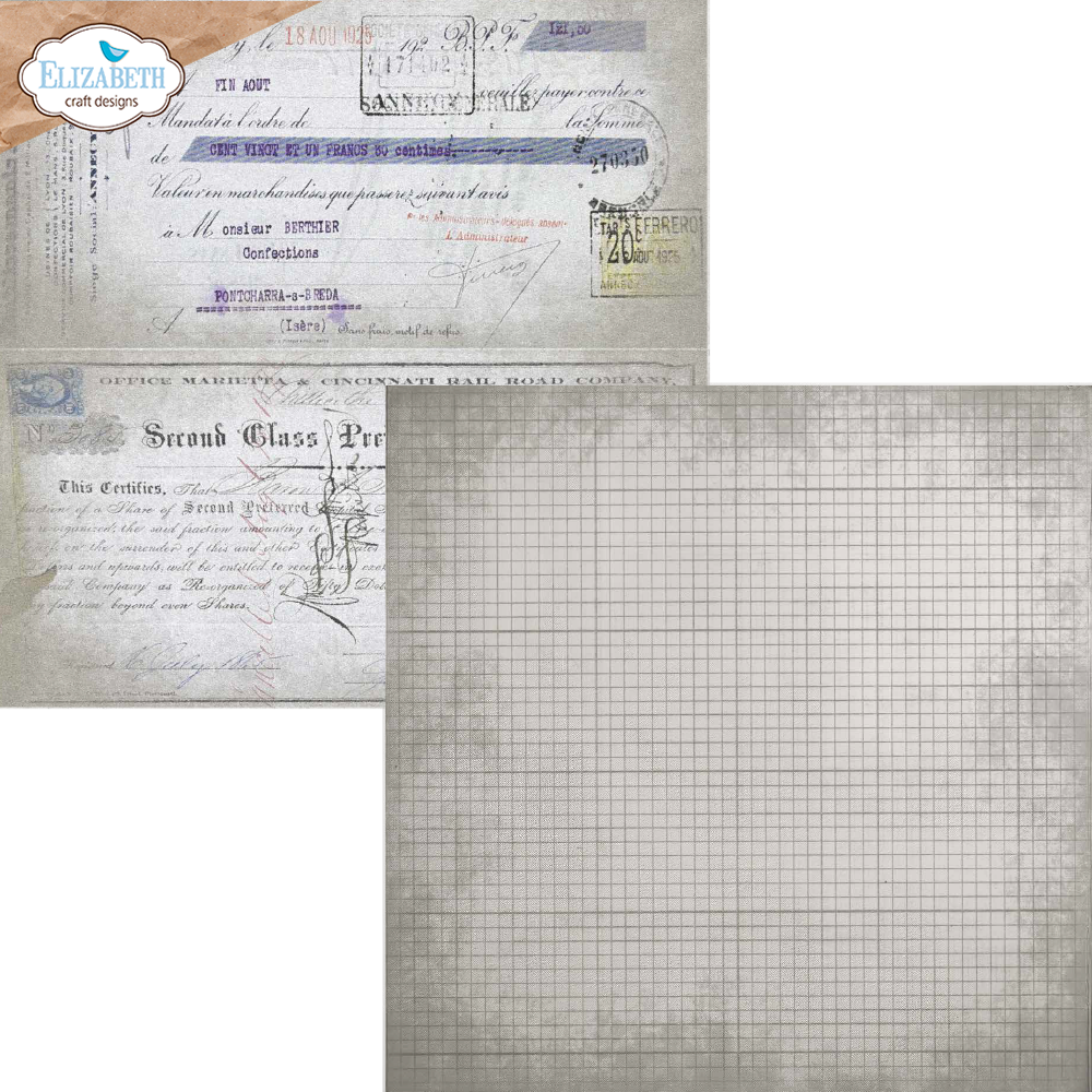 Elizabeth Craft Designs Beautifully Worn 12x12 Inch Patterned Cardstock Backgrounds Volume 5 by Devid Roodenburg