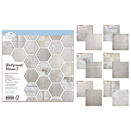 Elizabeth Craft Designs Beautifully Worn 12x12 Inch Patterned Cardstock Backgrounds Volume 5 by Devid Roodenburg
