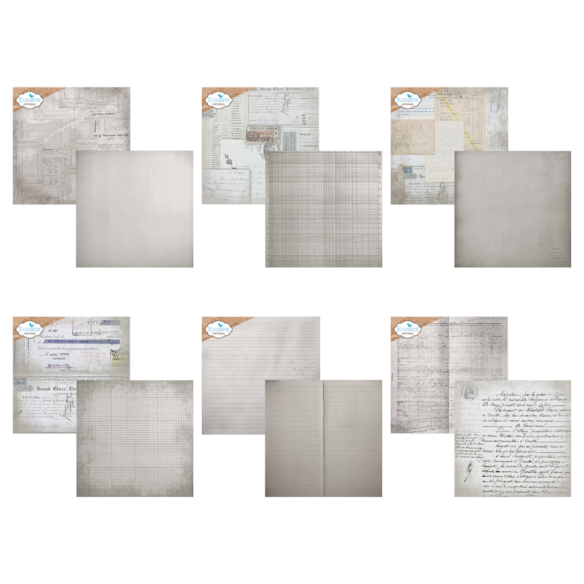 Elizabeth Craft Designs Beautifully Worn 12x12 Inch Patterned Cardstock Backgrounds Volume 5 by Devid Roodenburg