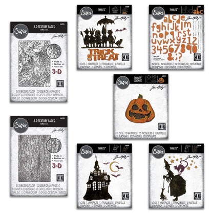 Sizzix Tim Holtz Thinlits & 3-D Embossing Folder Halloween Complete Collection
