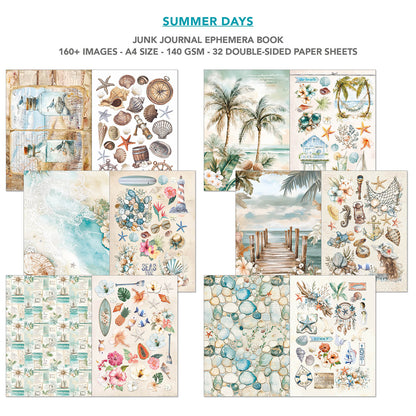 Ciao Bella Summer Days A4 Junk Journal Ephemera Book (32pcs)