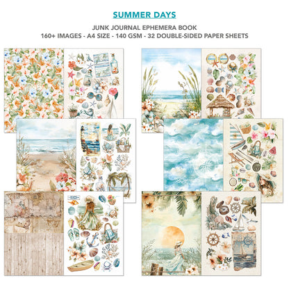 Ciao Bella Summer Days A4 Junk Journal Ephemera Book (32pcs)