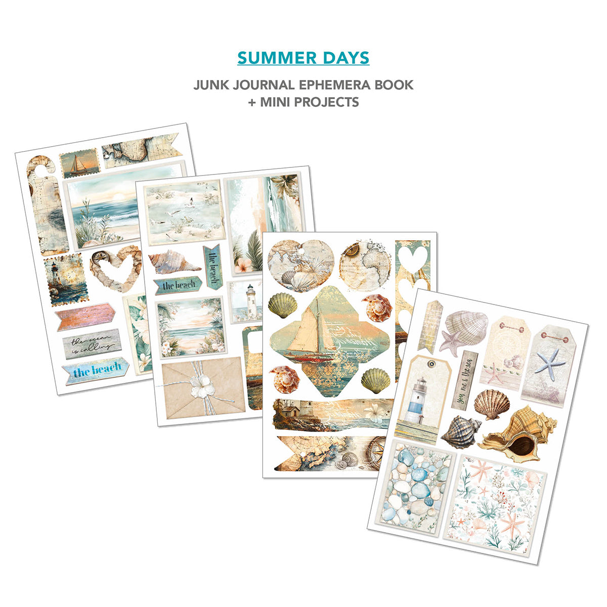 Ciao Bella Summer Days A4 Junk Journal Ephemera Book (32pcs)