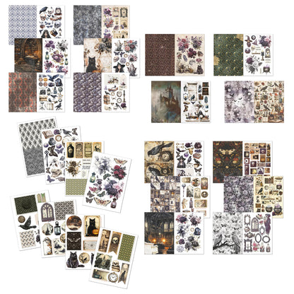 Ciao Bella Dark Academia A4 Junk Journal Ephemera Book (32pcs)
