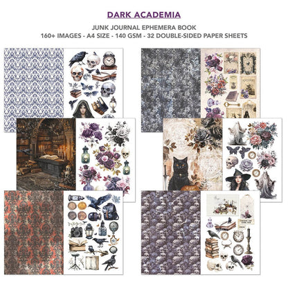 Ciao Bella Dark Academia A4 Junk Journal Ephemera Book (32pcs)