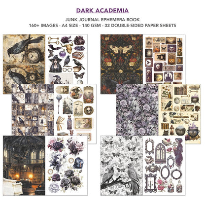 Ciao Bella Dark Academia A4 Junk Journal Ephemera Book (32pcs)