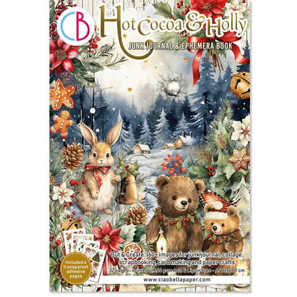 Ciao Bella Hot Cocoa & Holly A4 Junk Journal Ephemera Book (32pcs)