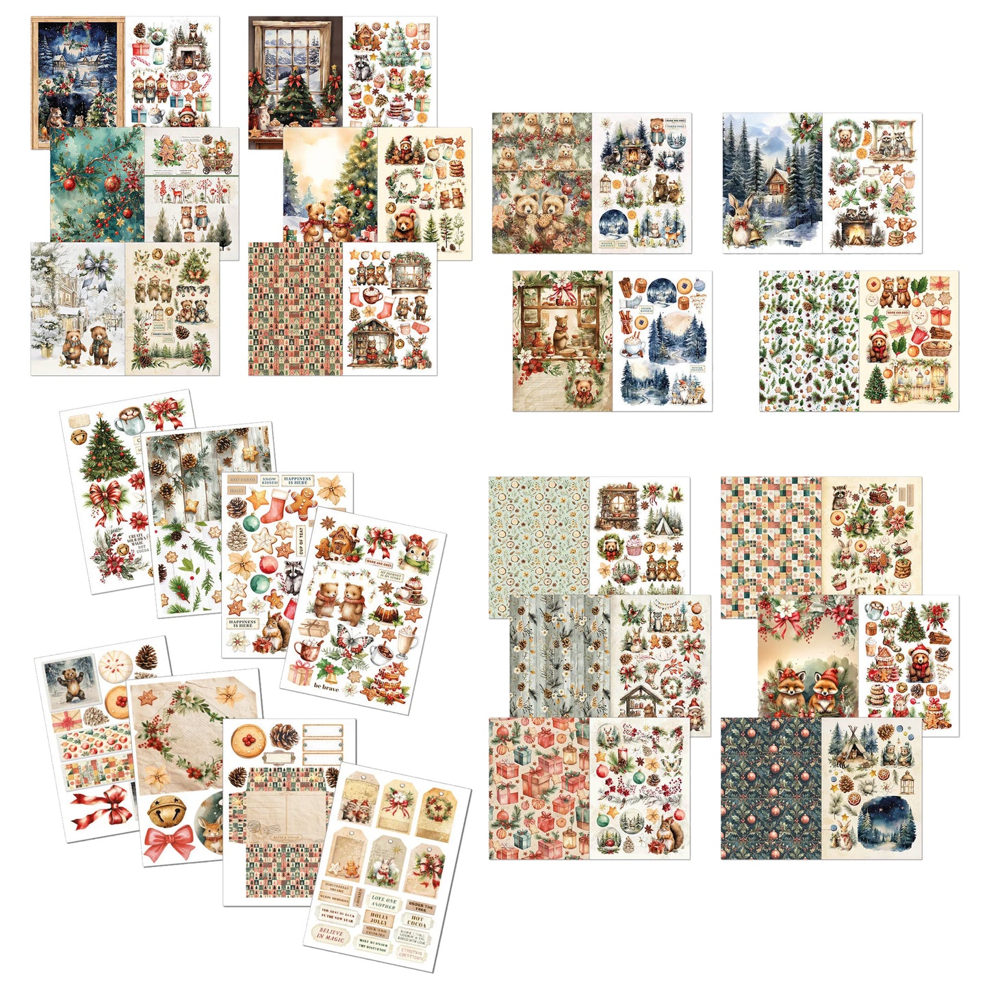 Ciao Bella Hot Cocoa & Holly A4 Junk Journal Ephemera Book (32pcs)