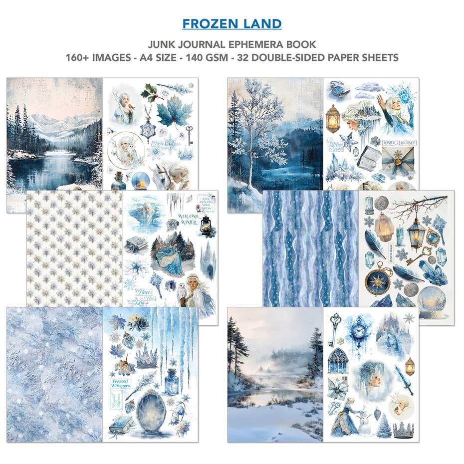 Ciao Bella Frozen Land A4 Junk Journal Ephemera Book (32pcs)