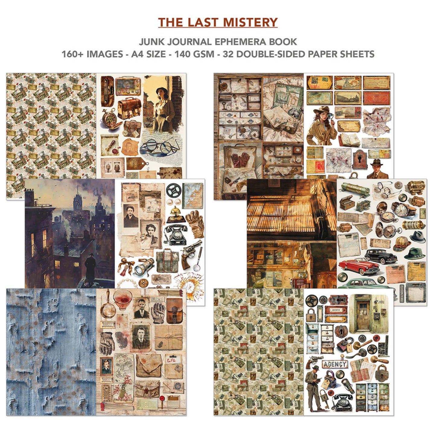 Ciao Bella The Last Mystery A4 Junk Journal Ephemera Book (32pcs)