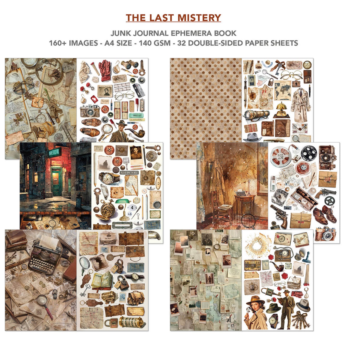 Ciao Bella The Last Mystery A4 Junk Journal Ephemera Book (32pcs)