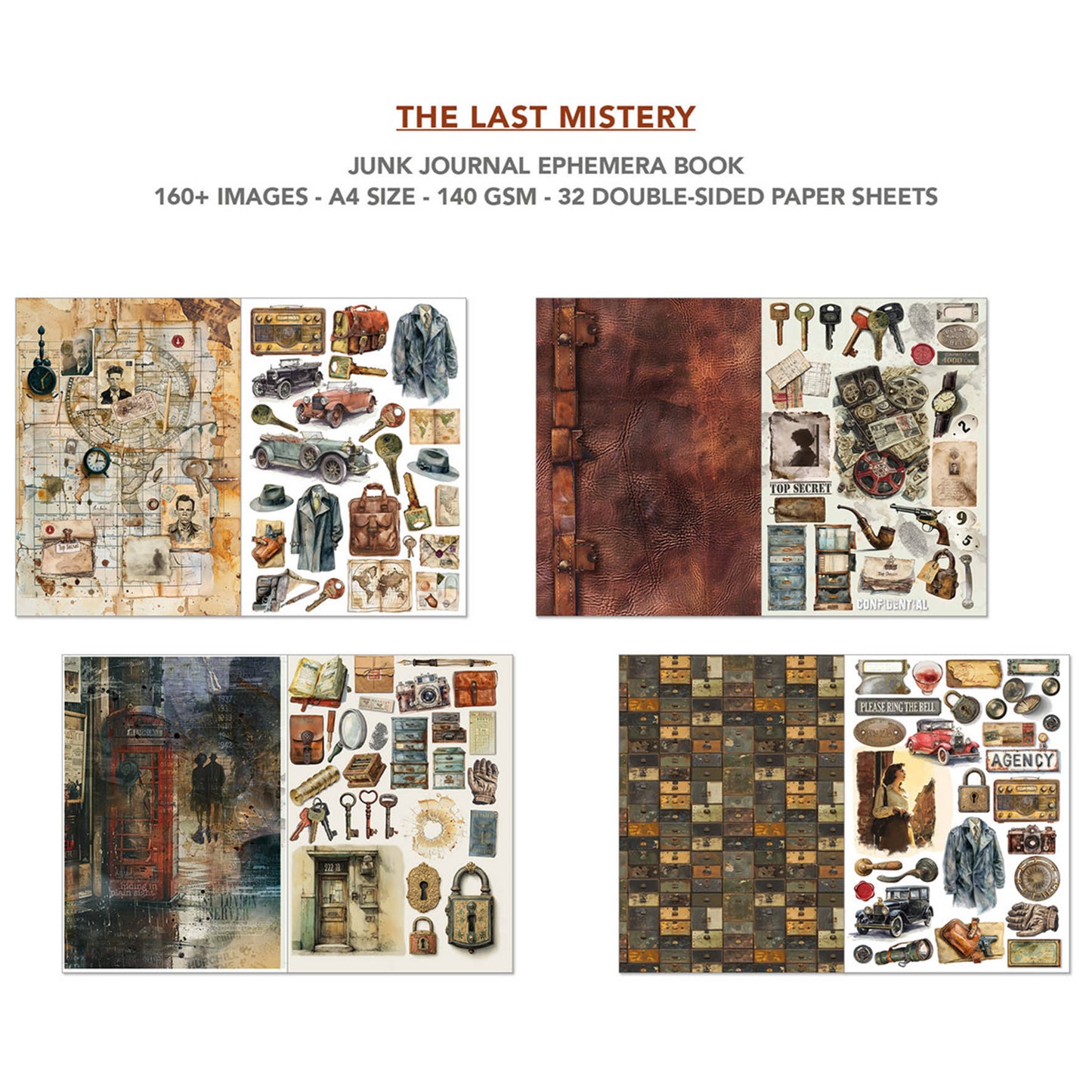 Ciao Bella The Last Mystery A4 Junk Journal Ephemera Book (32pcs)