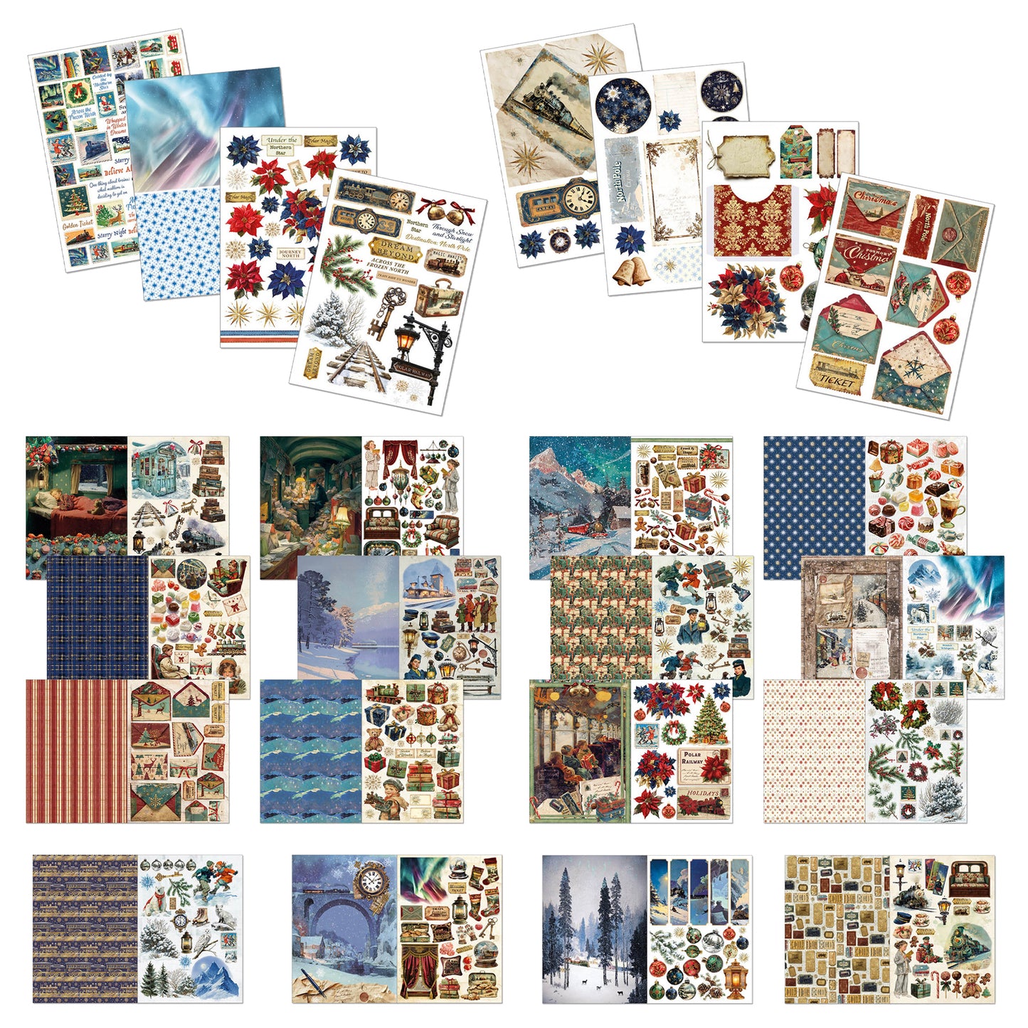 Ciao Bella Polar Railway A4 Junk Journal Ephemera Book (32pcs)