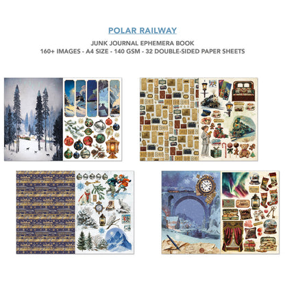 Ciao Bella Polar Railway A4 Junk Journal Ephemera Book (32pcs)