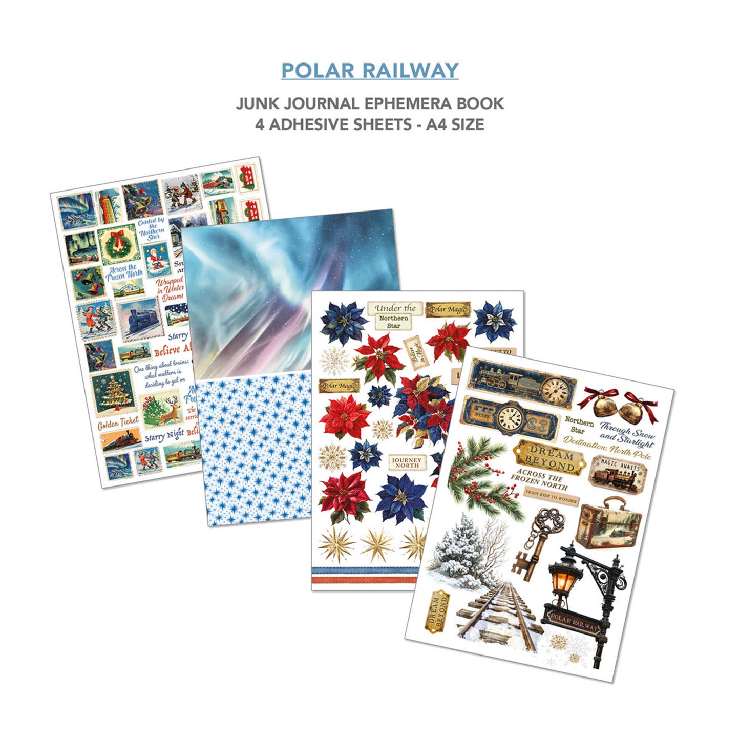 Ciao Bella Polar Railway A4 Junk Journal Ephemera Book (32pcs)
