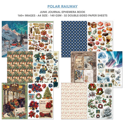 Ciao Bella Polar Railway A4 Junk Journal Ephemera Book (32pcs)