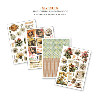Ciao Bella Seventies A4 Junk Journal Ephemera Book (32pcs)