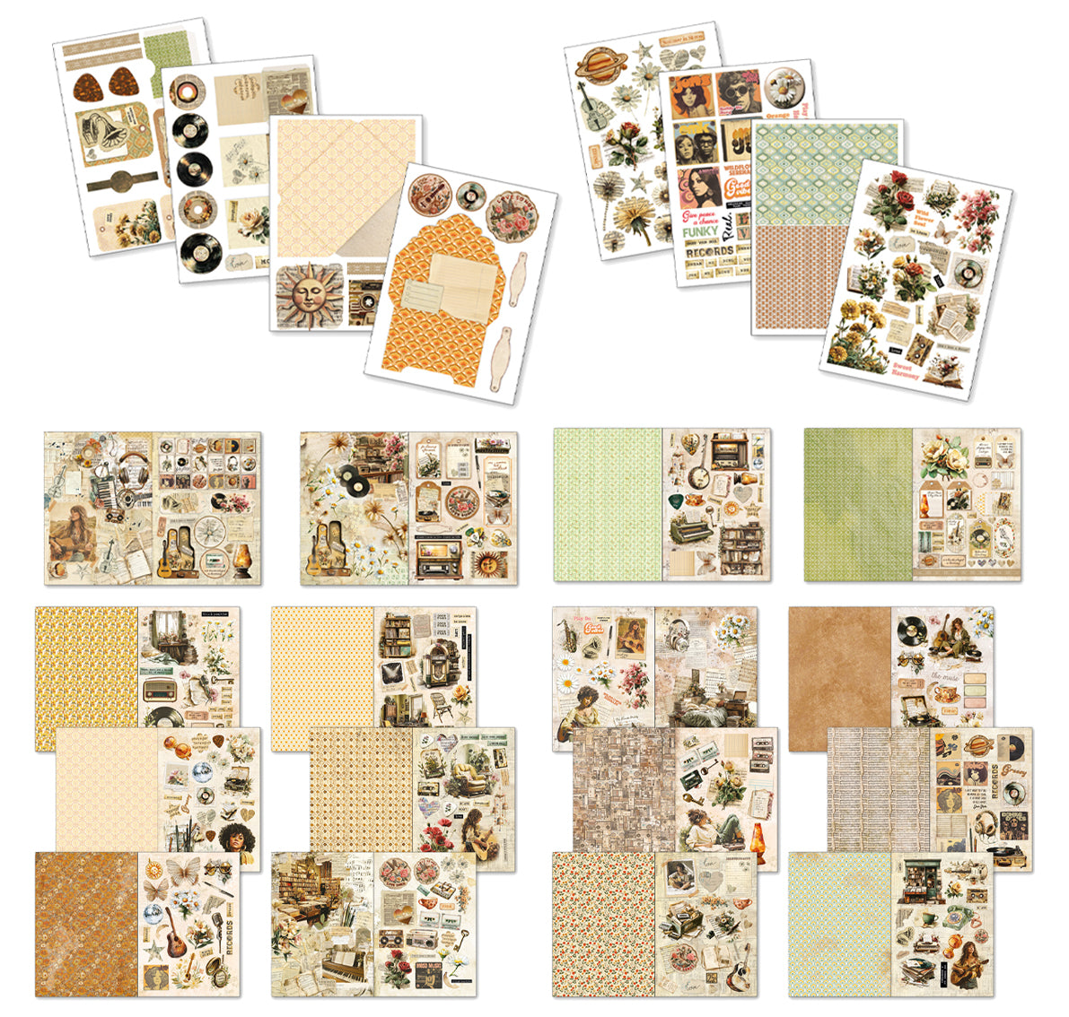 Ciao Bella Seventies A4 Junk Journal Ephemera Book (32pcs)