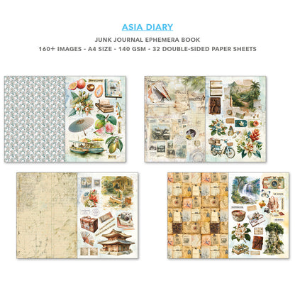 Ciao Bella Asia Diary A4 Junk Journal Ephemera Book (32pcs)