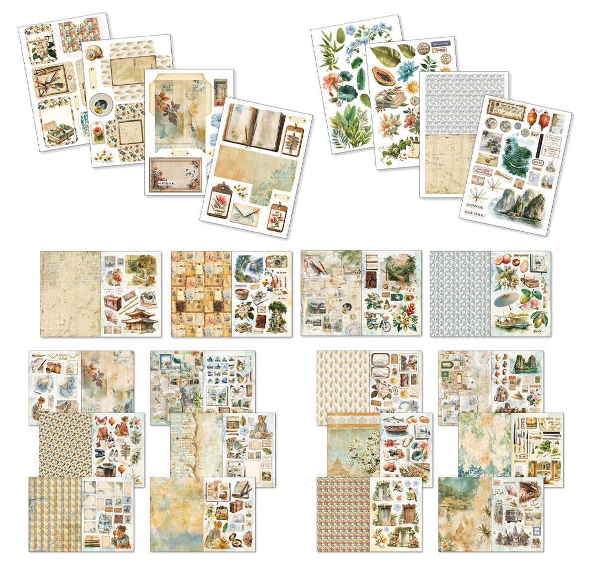 Ciao Bella Asia Diary A4 Junk Journal Ephemera Book (32pcs)